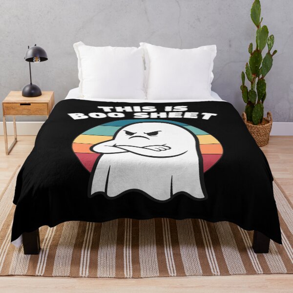 Item preview, Retro Ghost Halloween Boo Sheet Funny Saying designed and sold by Dmo3HarkoArt.