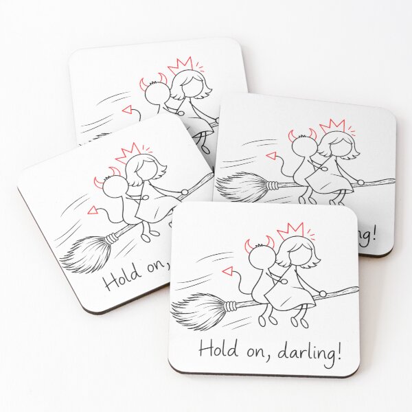 Item preview, Hold On, Darling! | Funny Princess and Devil Broom Ride designed and sold by byMosia.