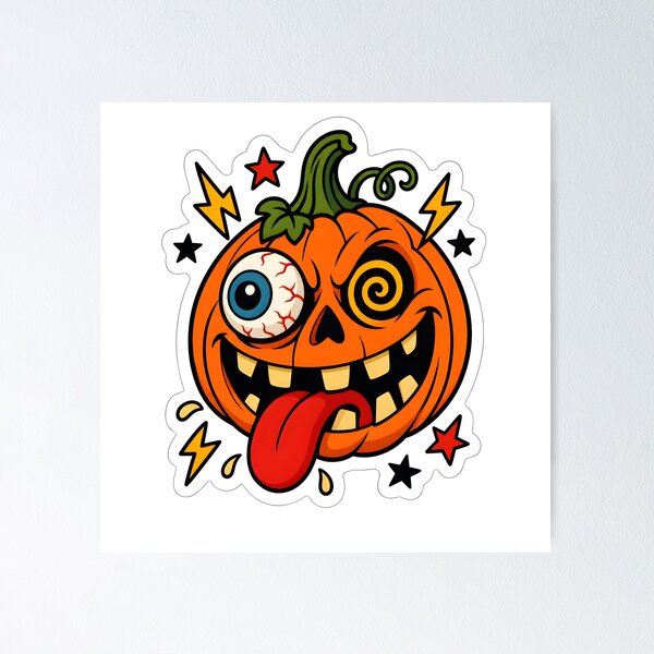 Item preview, Crazy Psycho Pumpkin - Crazy Halloween Jack-o'-Lantern designed and sold by ART BOND.