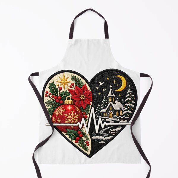 Item preview, Christmas Heartbeat Ornament Church Embroidered Holiday T-Shirt designed and sold by DesignArtist.ia.