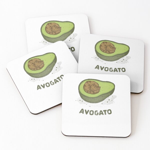 Item preview, Avogato Cute Avocado Cat Food Pun designed and sold by RebeccaLes1.