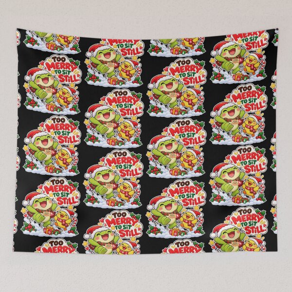 Item preview, TOO MERRY TO SIT STILL! 2026 BY NAGGINGSTICKERSCO. NAGGING FROGGIE'S A VERY NAGGING CHRISTMAS! COLLECTION | BLACK Edition | No.03 designed and sold by LaMaisonOfMY.
