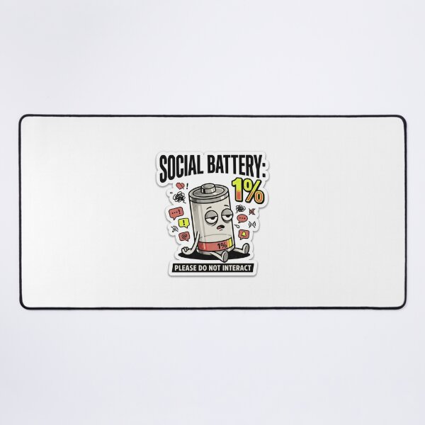 Item preview, Social Battery 1% Sticker – Funny Introvert Low Energy Humor designed and sold by Spiking11.