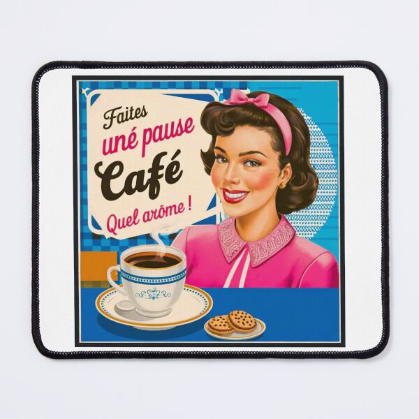 Item preview, Vintage French Café Pause — Retro Coffee Poster Art designed and sold by Angry Swan Designs.