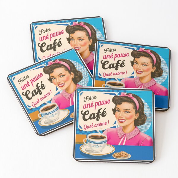 Item preview, Vintage French Café Pause — Retro Coffee Poster Art designed and sold by Angry Swan Designs.