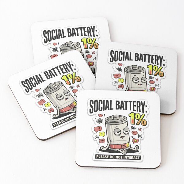 Item preview, Social Battery 1% Sticker – Funny Introvert Low Energy Humor designed and sold by Spiking11.