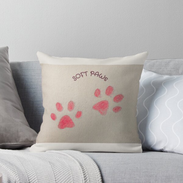 Item preview, Soft Paws – Hand Drawn Pink Cat Paw Prints designed and sold by onubi.