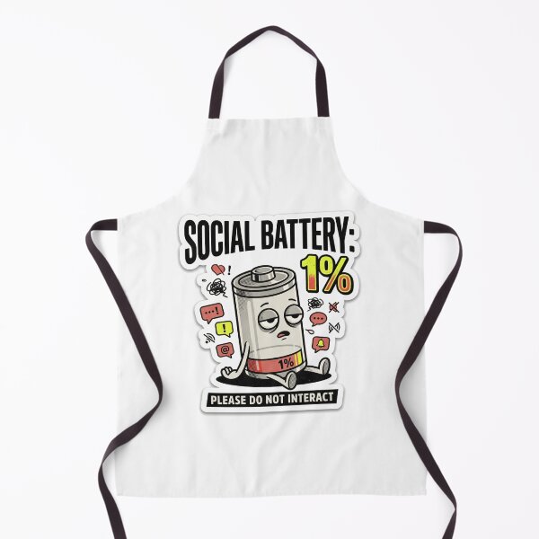 Item preview, Social Battery 1% Sticker – Funny Introvert Low Energy Humor designed and sold by Spiking11.