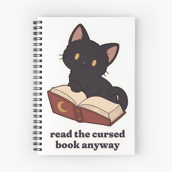 Item preview, Dark Academia Black Cat Read the Cursed Book Anyway designed and sold by OuqCreations.