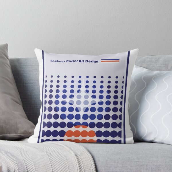 Aperçu de l'œuvre affiche géométrique abstraite à pois bleus de style Bauhaus créée et vendue par Print_This_Out.