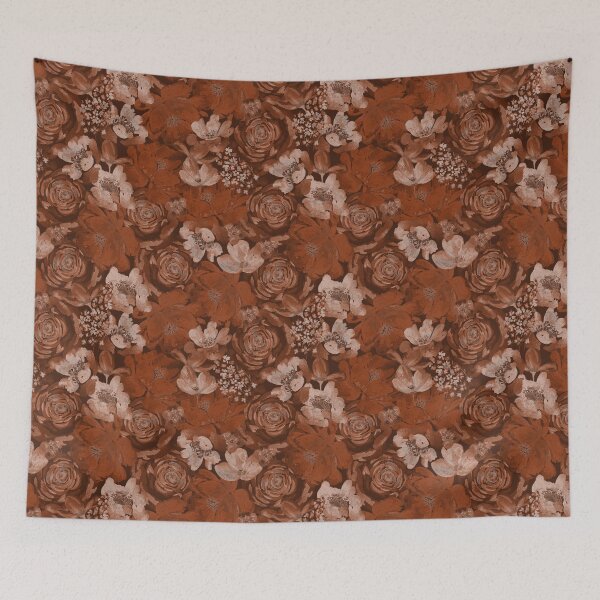 Item preview, Floral Chaos Vintage Dark Autumn Pattern designed and sold by Anis Illustration.
