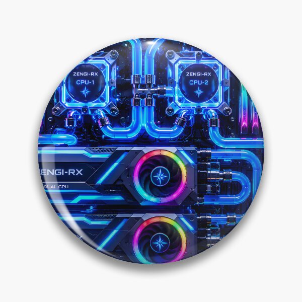 Item preview, Liquid Cooling Custom PC Gaming Mouse Pad, Dual GPU Hardware Art Desk Mat, Square Gaming Mousepad, Ultimate Water Cooled Beast Desk Pad designed and sold by PORTE DE ESPERANCE.