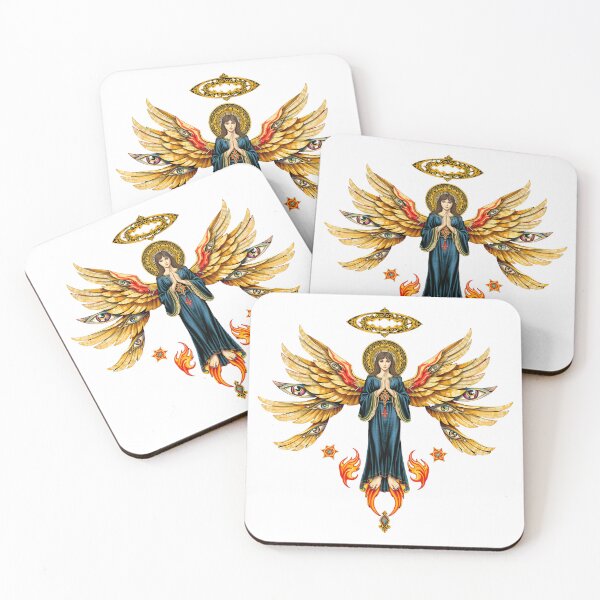 Item preview, Seraphim Biblically Accurate Angel | Six-Winged Gold Manuscript Art designed and sold by Midnight Sigil.