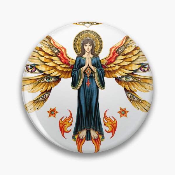 Artikelvorschau, Seraphim – biblisch korrekter Engel | Sechsflügelige Goldmanuskriptkunst entworfen und verkauft von Midnight Sigil.