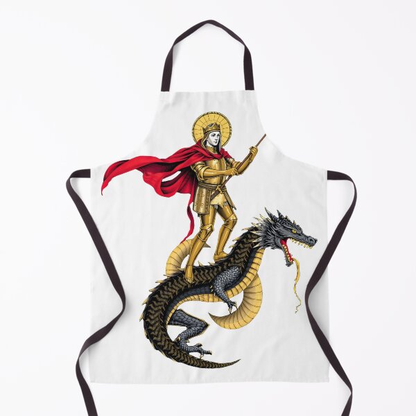 Item preview, Saint George and the Dragon | Medieval Gold Leaf Knight Art designed and sold by Midnight Sigil.
