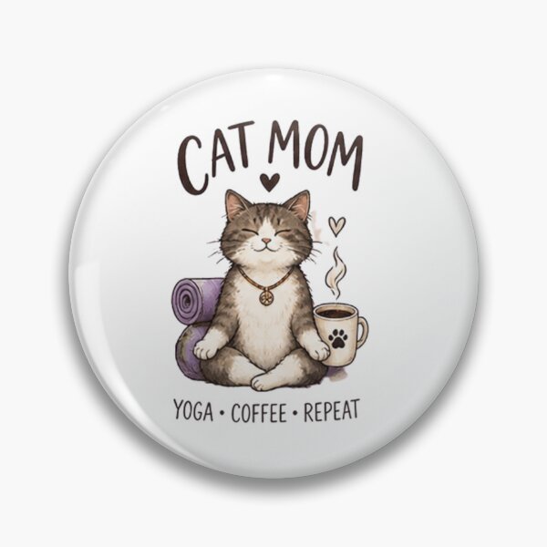 Item preview, Cat Mom Retro Yoga & Coffee Design designed and sold by Zen & Whiskers.