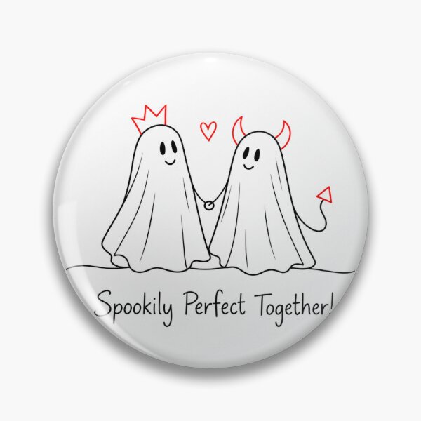 Item preview, Spookily Perfect Together – Cute Ghost Couple Halloween Art designed and sold by byMosia.