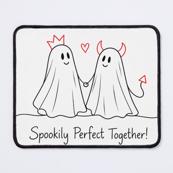 Item preview, Spookily Perfect Together – Cute Ghost Couple Halloween Art designed and sold by byMosia.