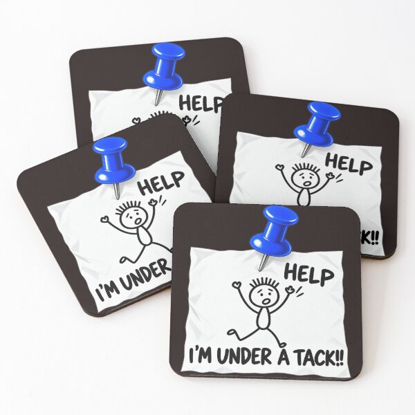 Item preview, Help I'm Under A Tack Funny Stick Figure Pun designed and sold by DYALEEZ-XCR.