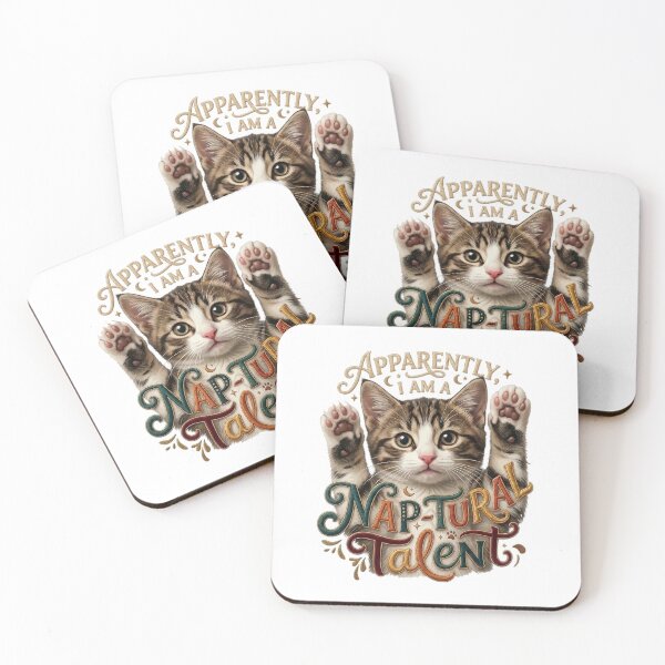 Item preview, Apparently I Am A Nap-tural Talent Funny Sleeping Cat Pun designed and sold by MeliMedO Art.