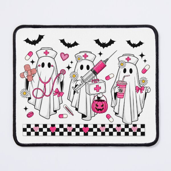 Item preview, Cute Pink Halloween Nurse Ghost designed and sold by River Silva.