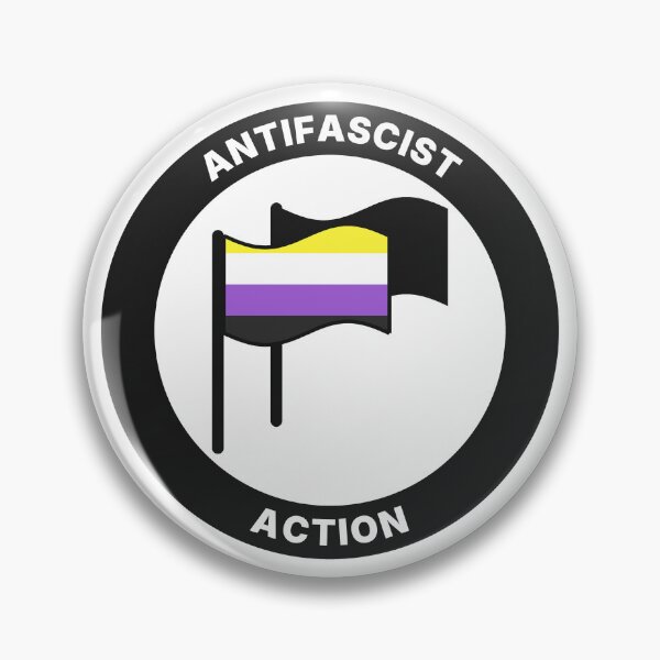 Artikelvorschau, Nicht-binäre Flagge Antifa - Enby Pride Antifaschistisches Logo entworfen und verkauft von AntifaShop.