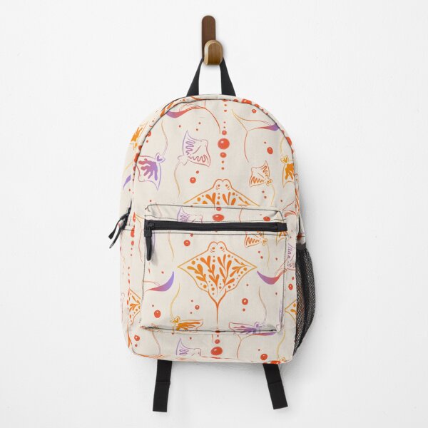 Item preview, Manta ray pattern – Orange & purple sea illustration, coral design designed and sold by Christina Angele Design.