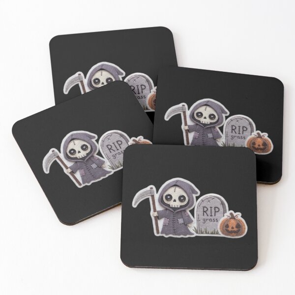 Item preview, Cute Felt Grim Reaper Halloween Cemetery Art designed and sold by KPT Art & Design.