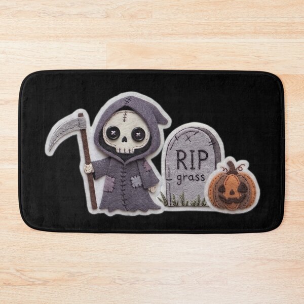 Item preview, Cute Felt Grim Reaper Halloween Cemetery Art designed and sold by KPT Art & Design.