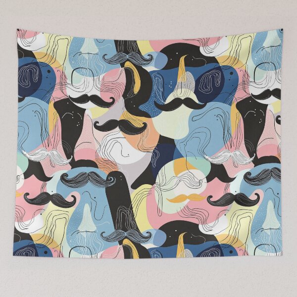 Aperçu de l'œuvre Moustache artistique néo-expressionniste Movember créée et vendue par RR-Arts.