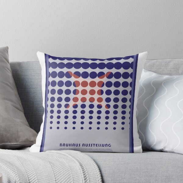 Aperçu de l'œuvre affiche géométrique abstraite à pois bleus de style Bauhaus créée et vendue par Print_This_Out.