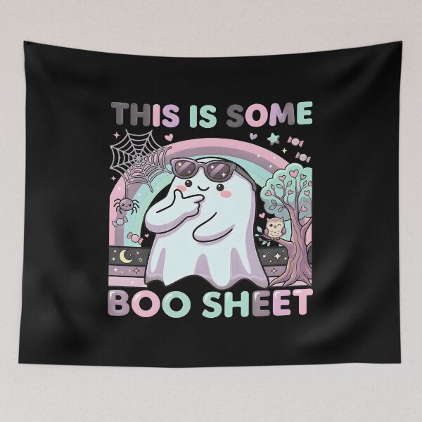 Item preview, Cute Ghost Boo Sheet Halloween Kawaii Art designed and sold by Dmo3HarkoArt.