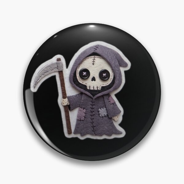 Item preview, Cute Felt Grim Reaper Scythe Halloween Art designed and sold by KPT Art & Design.
