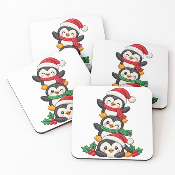 Item preview, Cute Christmas Penguin Trio Embroidered Holiday designed and sold by DesignArtist.ia.
