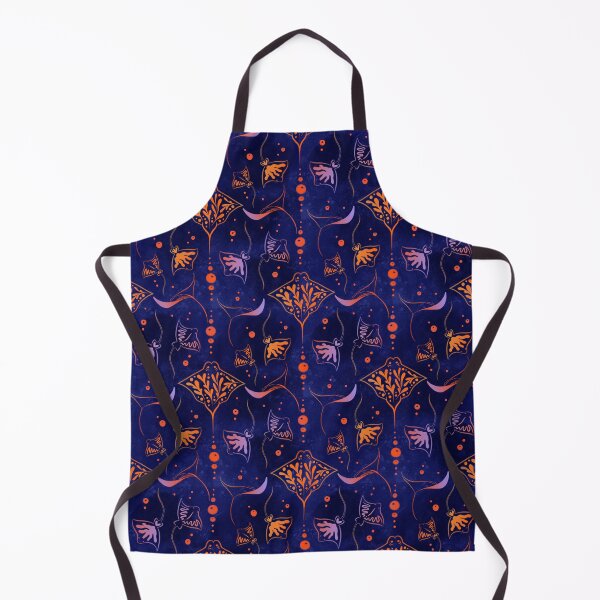Item preview, Manta ray pattern – Dark blue, orange & purple marine illustration, coral design designed and sold by Christina Angele Design.