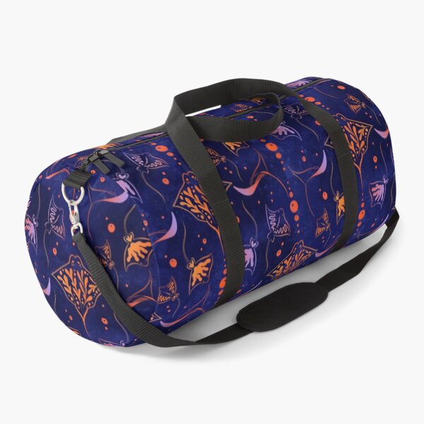 Item preview, Manta ray pattern – Dark blue, orange & purple marine illustration, coral design designed and sold by Christina Angele Design.