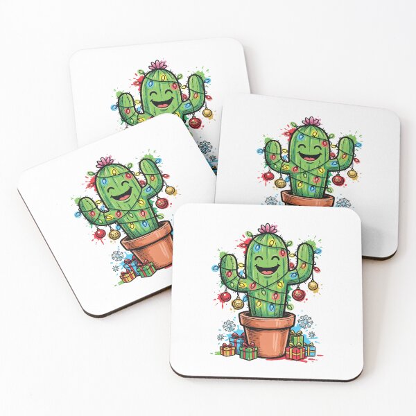 Item preview, Cute Cactus Christmas Lights Ornaments Art designed and sold by Merch by Das Design Studio.