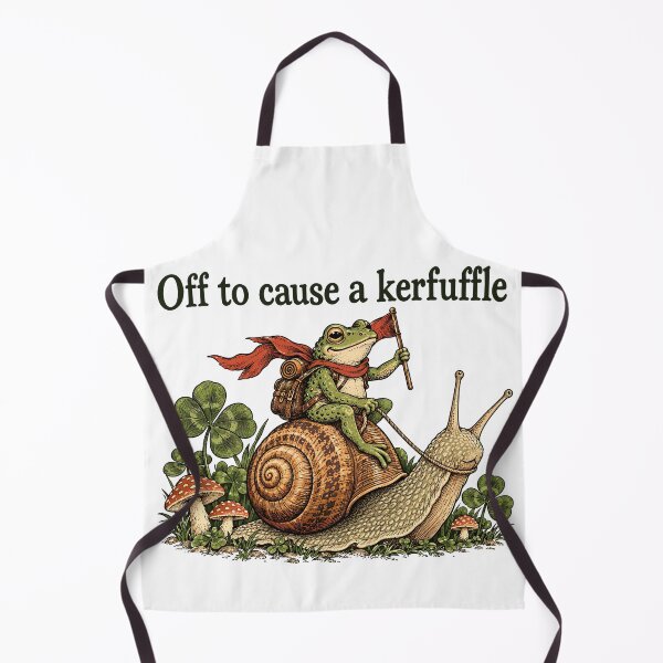 Item preview, Off To Cause A Kerfuffle Frog Riding Snail Cottagecore designed and sold by gordonbwyashop.