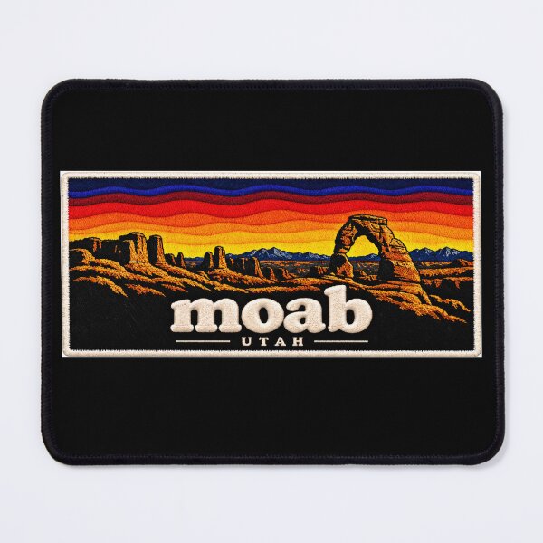 Item preview, Moab Utah Embroidered Patch – Vintage Red Rock Desert Sunset designed and sold by Swanny's Custom T-shirt and Gift Designs.
