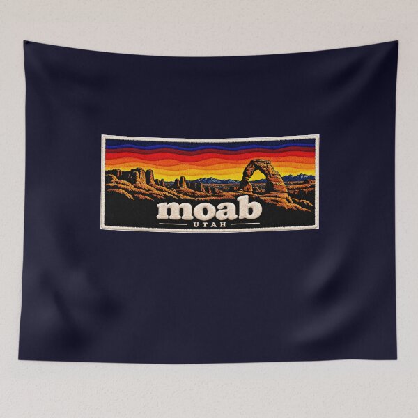 Item preview, Moab Utah Embroidered Patch – Vintage Red Rock Desert Sunset designed and sold by Swanny's Custom T-shirt and Gift Designs.