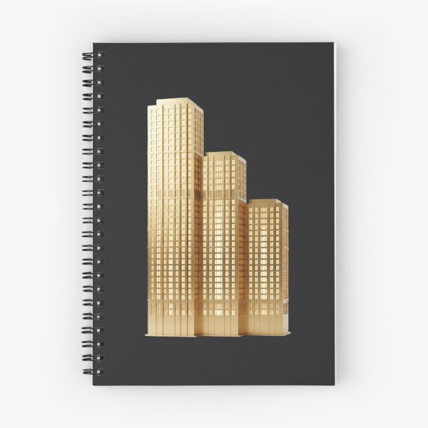Item preview, Art Deco Golden Skyscraper Trio - Modern Architecture on Black designed and sold by Midnight Gilded.