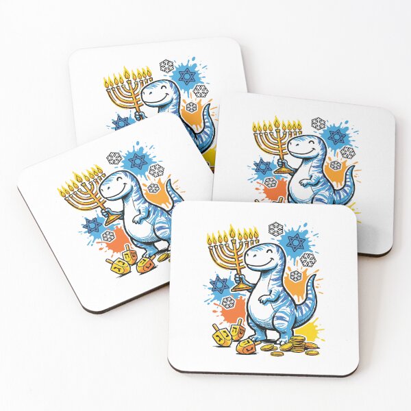 Item preview, Lindo dinosaurio Menorah Hanukkah Dreidel Art designed and sold by Merch by Das Design Studio.