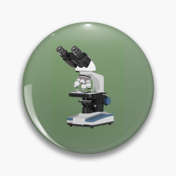 Aperçu de l'œuvre Illustration numérique verte d'un microscope scientifique créée et vendue par Levi & Koda Studio.