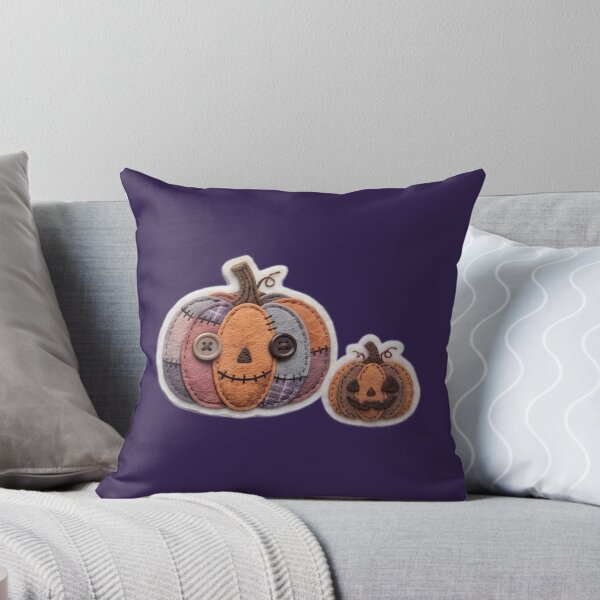 Item preview, Cute Felt Patchwork Pumpkin Pair Halloween Art designed and sold by KPT Art & Design.