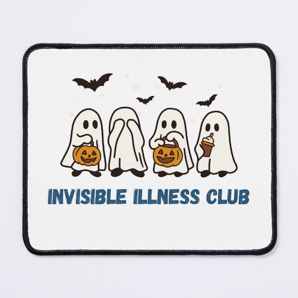 Item preview, Invisible Illness Club Black Font Spooky Halloween Ghosts Meme designed and sold by kristy1003.