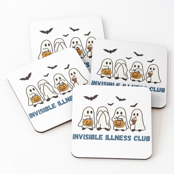 Item preview, Invisible Illness Club Black Font Spooky Halloween Ghosts Meme designed and sold by kristy1003.