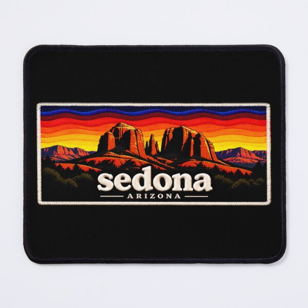 Item preview, Sedona Arizona Embroidered Patch – Vintage Red Rock Sunset designed and sold by Swanny's Custom T-shirt and Gift Designs.