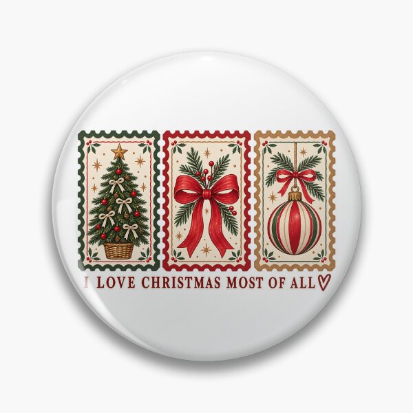 Item preview, I Love Christmas Most of All Vintage Holiday Trio designed and sold by DesignArtist.ia.