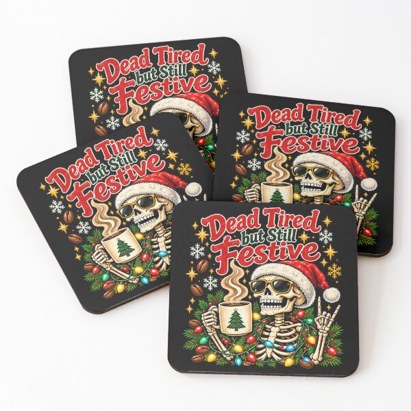 Item preview, Dead Tired But Still Festive – Funny Christmas Skeleton designed and sold by NViora.