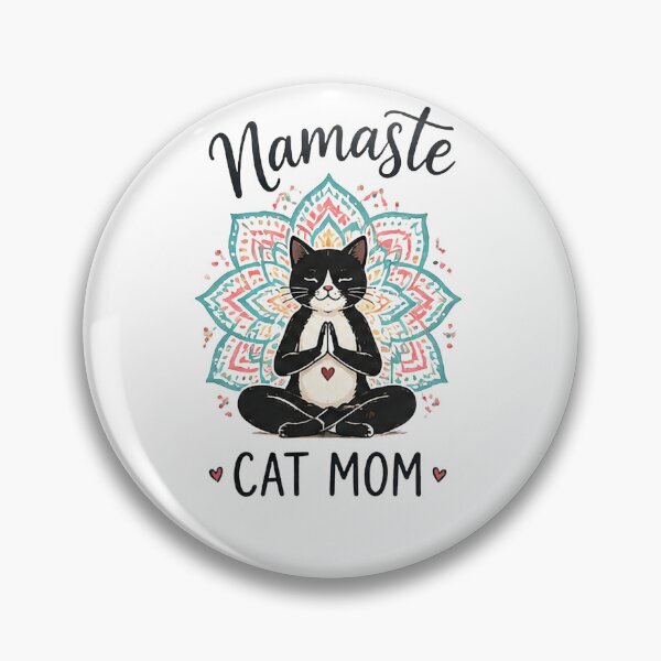 Item preview, Cat Mom namaste Retro Yoga & Coffee Design designed and sold by Zen & Whiskers.